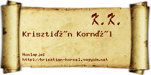 Krisztián Kornél névjegykártya