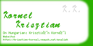 kornel krisztian business card